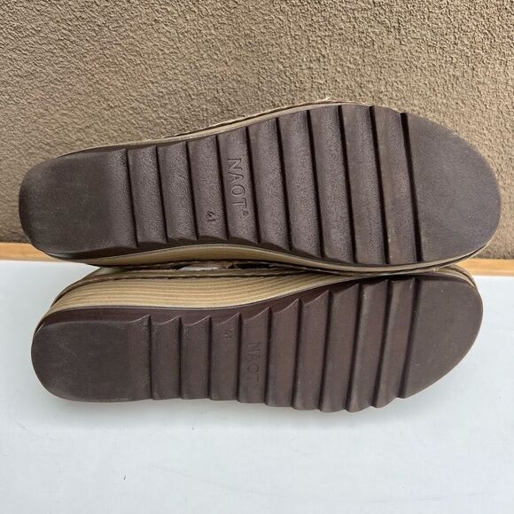 Naot Begonia Sandals Metallic Silver Gold Buckle Platform Size 41 US 10-10.5 - Picture 6 of 9